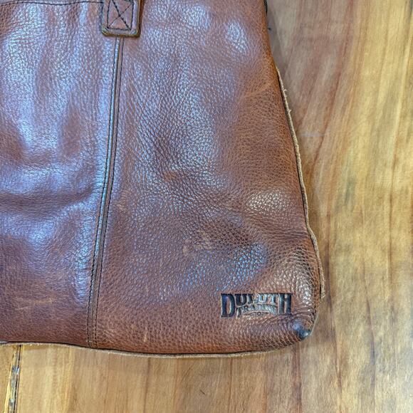 Duluth Leather Tote Bag Lifetime Crossbody Brown Purse Handbag QQ14 - Picture 2 of 8